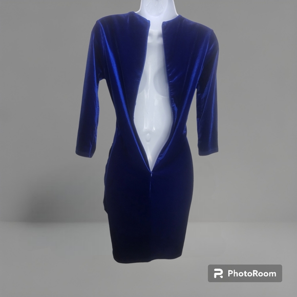 LULUS Royal Blue Velvet Bodycon Dress Small - Picture 10 of 12